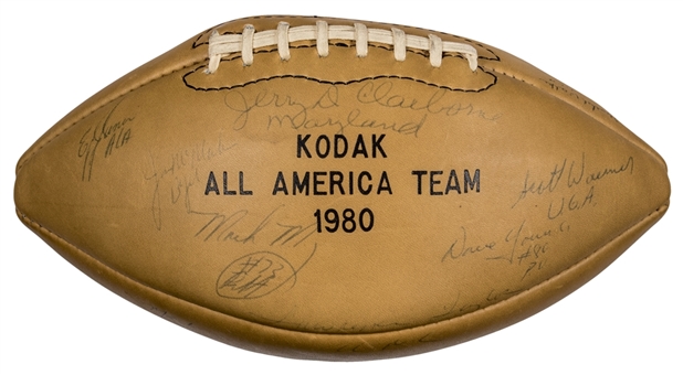 1980 Kodak All American Team Multi Signed Football With 20 Signatures Including Walker, McMahon & Rogers (PSA/DNA)